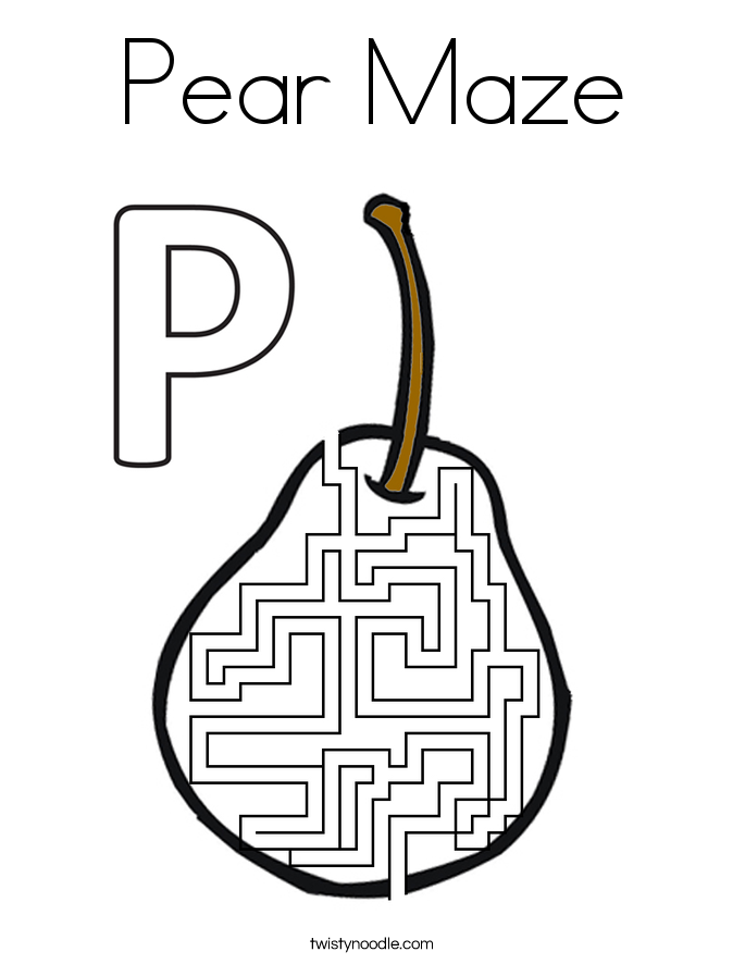 Pear Maze Coloring Page