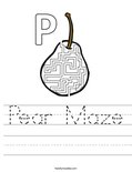 Pear Maze Worksheet