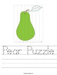 Pear Puzzle Worksheet
