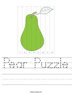 Pear Puzzle Handwriting Sheet