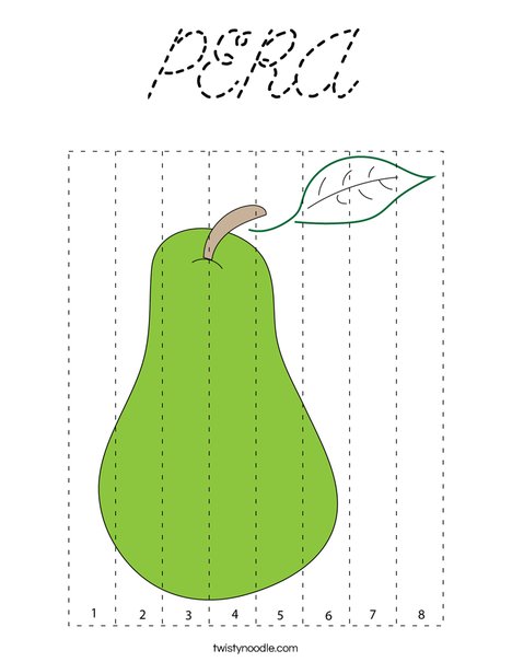 Pear Puzzle Coloring Page