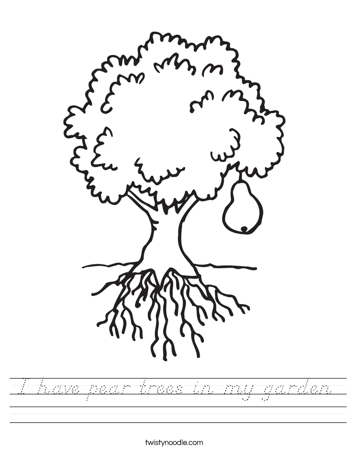 I have pear trees in my garden Worksheet