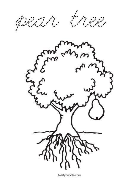 Pear Tree Coloring Page
