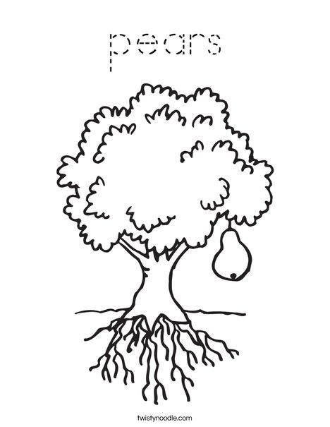 Pear Tree Coloring Page