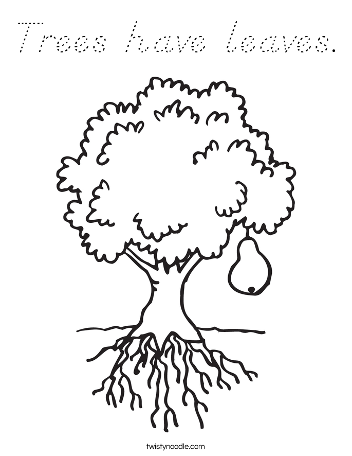 Trees have leaves. Coloring Page