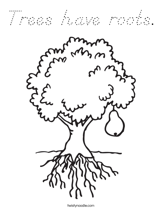 Trees have roots. Coloring Page