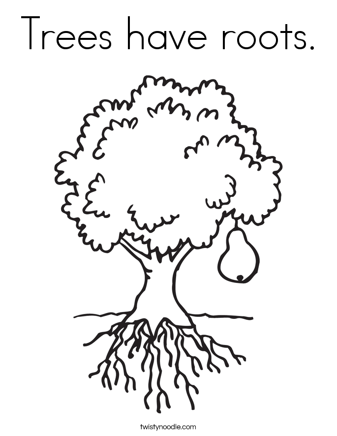 Trees have roots. Coloring Page