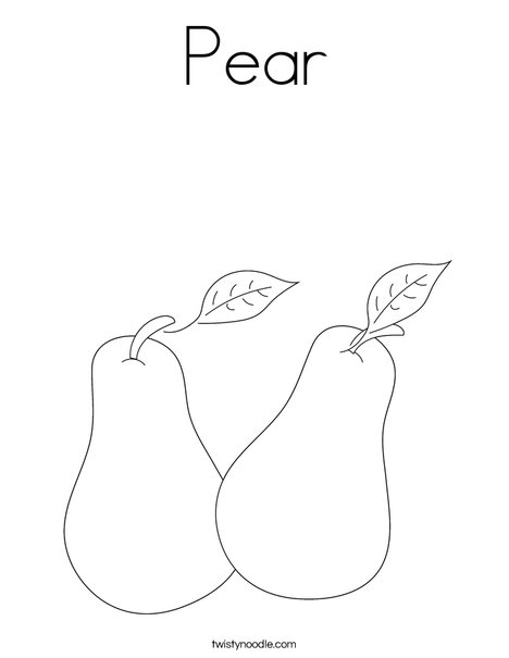 Pear Coloring Page - Twisty Noodle