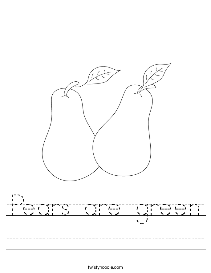 Pears are green Worksheet