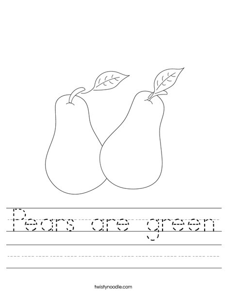 Pears Worksheet