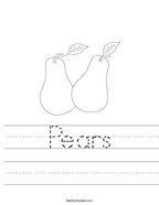 Pears Handwriting Sheet