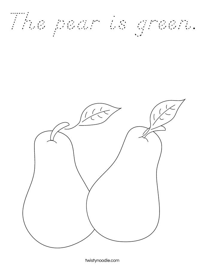 The pear is green. Coloring Page