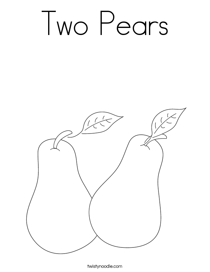 Two Pears Coloring Page - Twisty Noodle