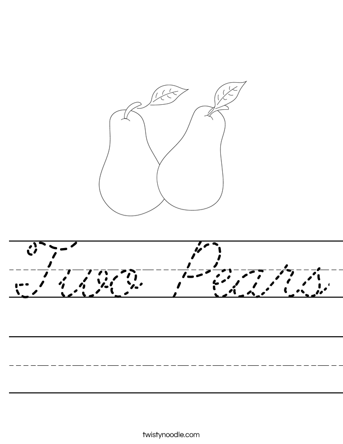 Two Pears Worksheet