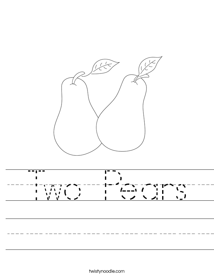 Two Pears Worksheet - Twisty Noodle