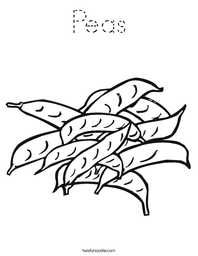 Download Peas Coloring Page - Tracing - Twisty Noodle