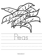 Peas Handwriting Sheet