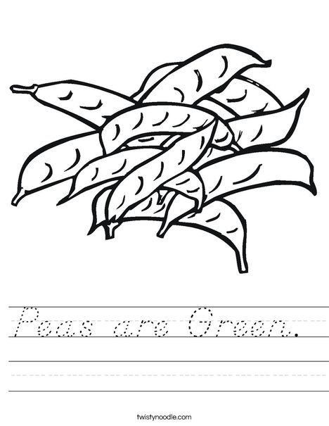 Peas Worksheet