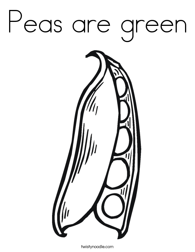 Download Peas are green Coloring Page - Twisty Noodle