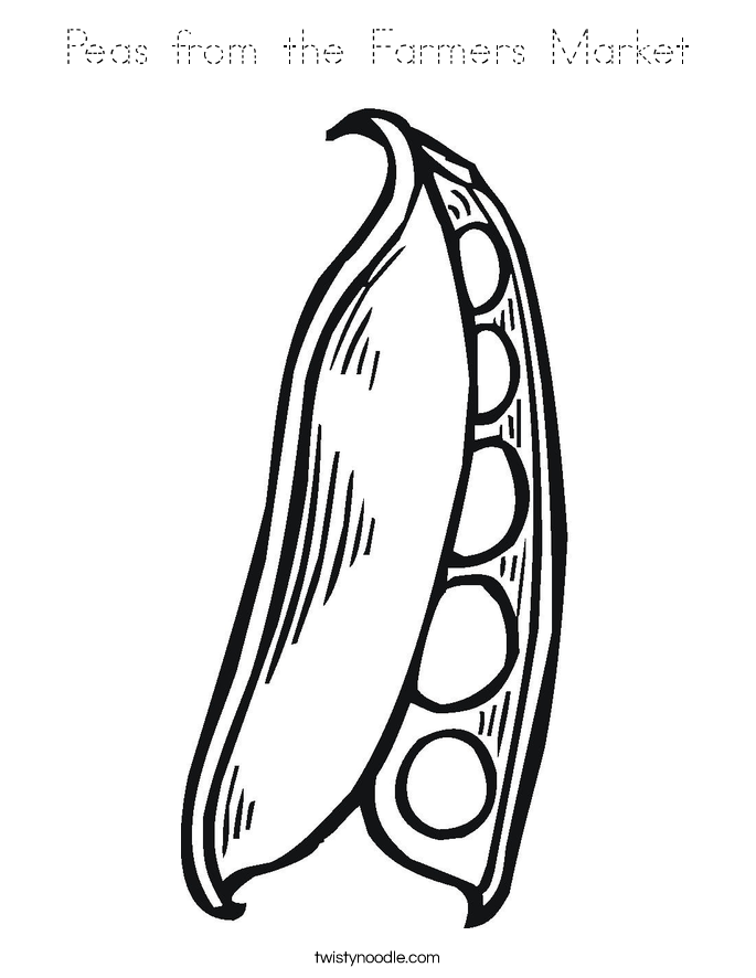 Download Peas from the Farmers Market Coloring Page - Tracing ...