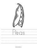 Peas Worksheet