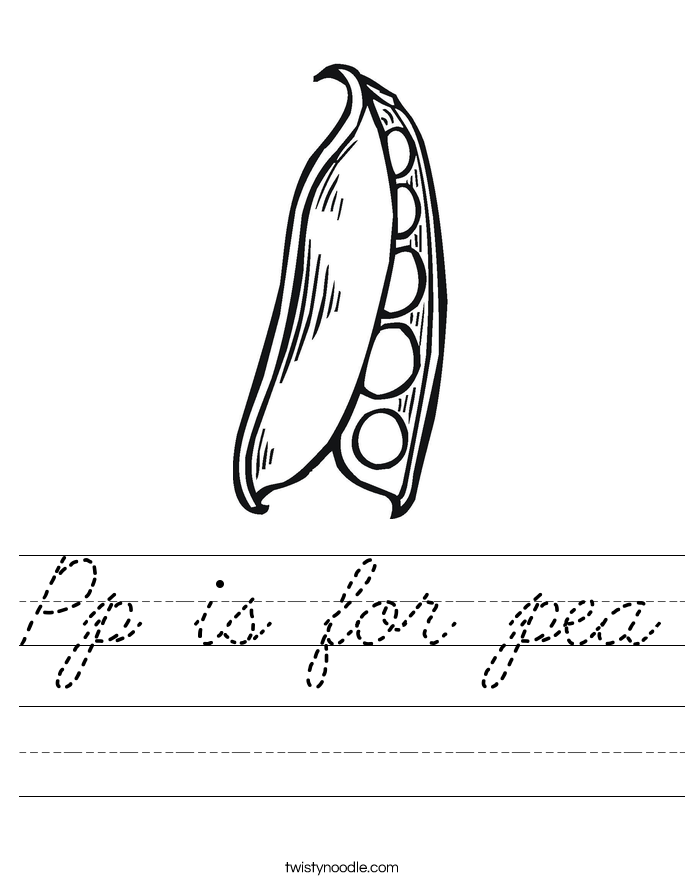 Pp is for pea Worksheet