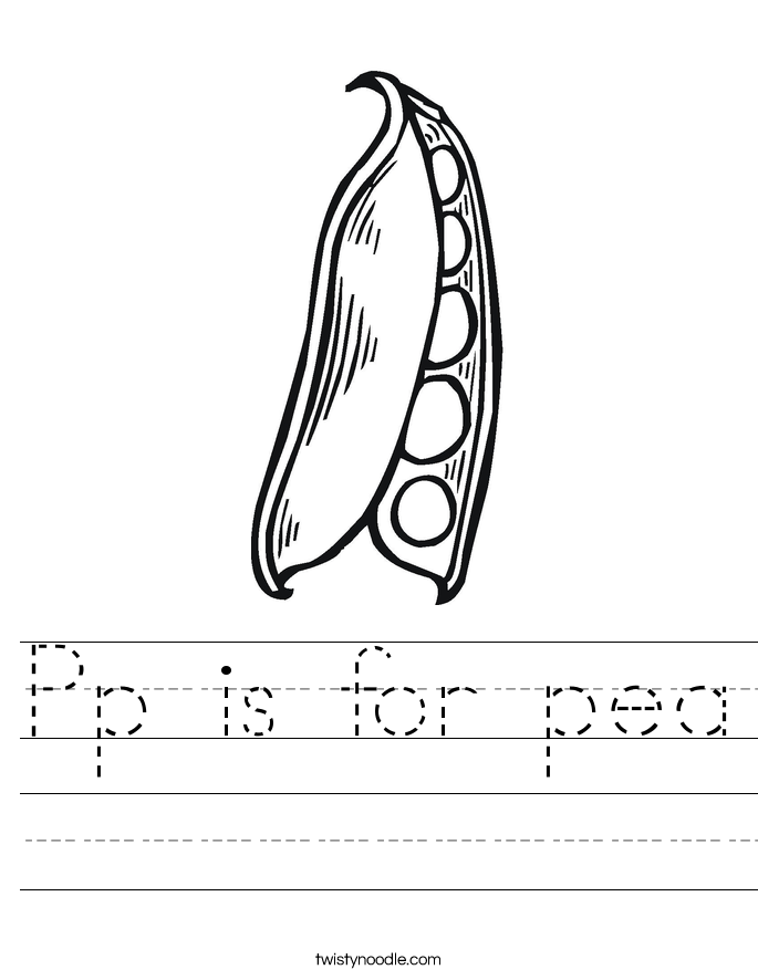 Pp is for pea Worksheet