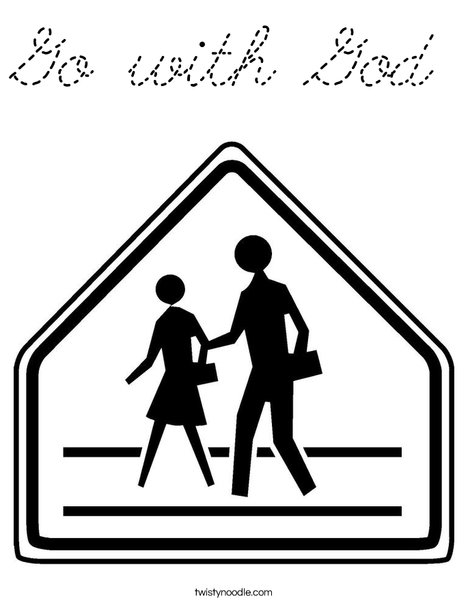 Pedestrian Crossing Coloring Page