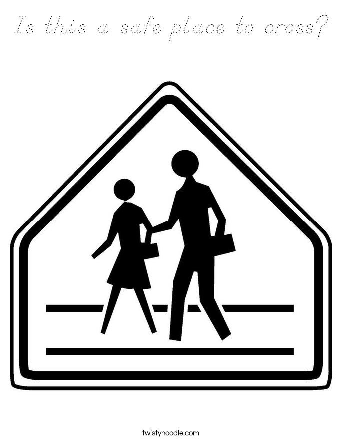 Is this a safe place to cross? Coloring Page