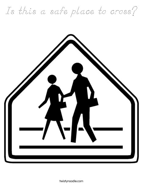 Pedestrian Crossing Coloring Page