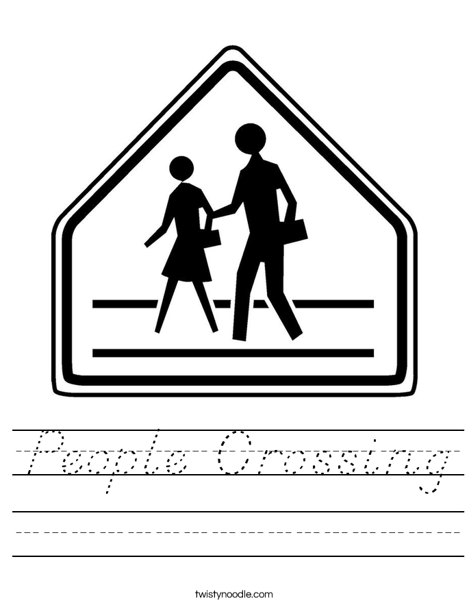 People Crossing Worksheet
