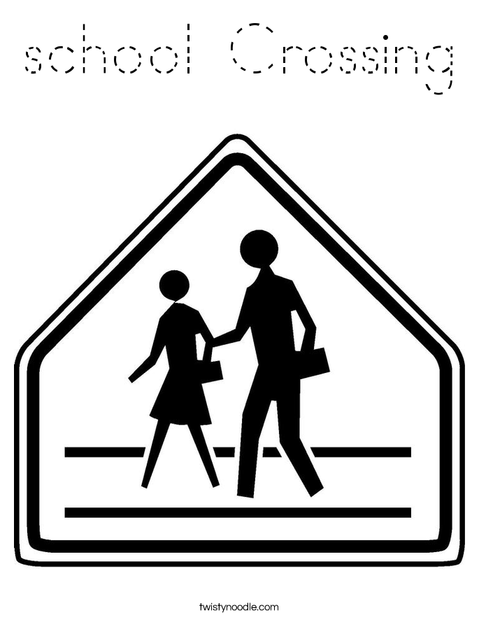 school Crossing Coloring Page