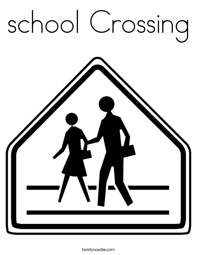 school Crossing Coloring Page