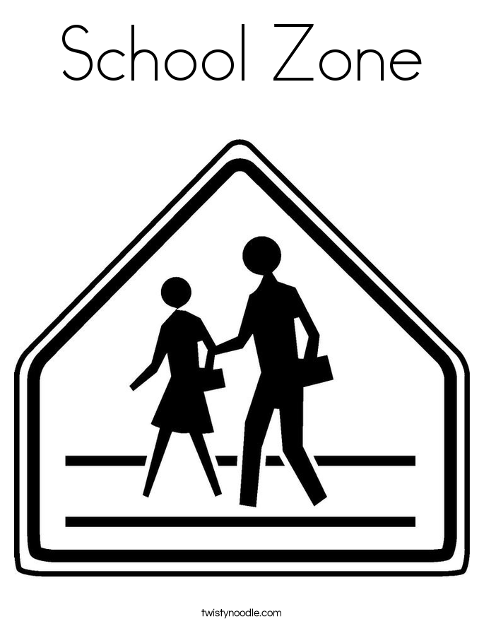 Download School Zone Coloring Page - Twisty Noodle