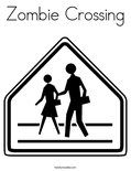 Zombie Crossing Coloring Page