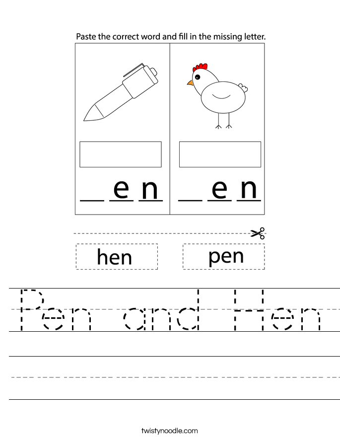 Pen and Hen Worksheet