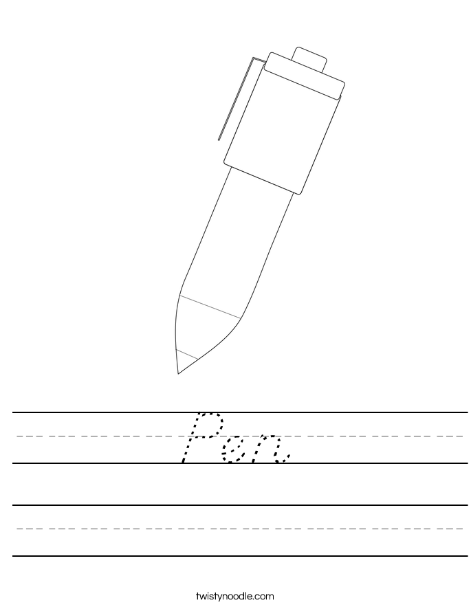 Pen Worksheet