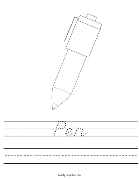 Pen Worksheet