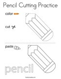 Pencil Cutting Practice Coloring Page