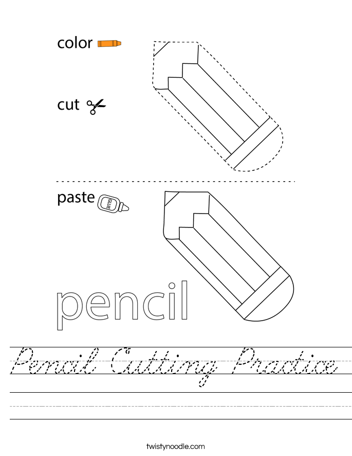 Pencil Cutting Practice Worksheet