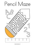 Pencil Maze Coloring Page