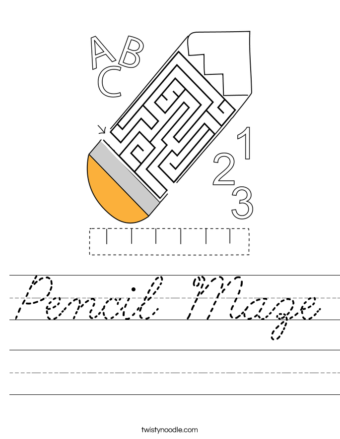 Pencil Maze Worksheet