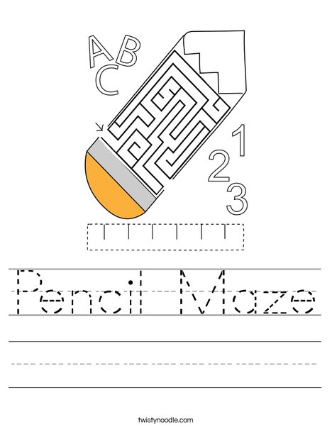Pencil Maze Worksheet