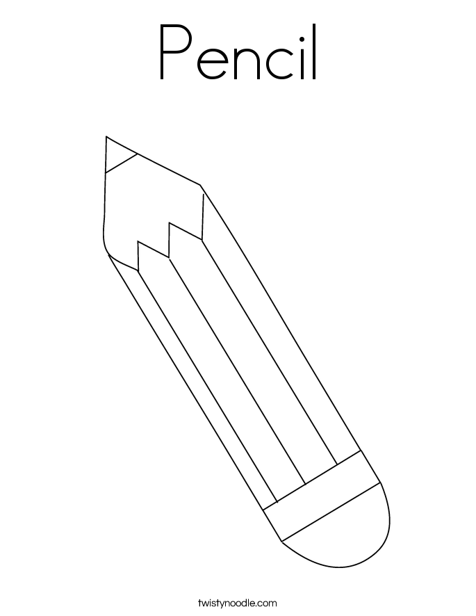 Pencil Coloring Page - Twisty Noodle