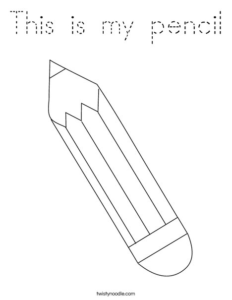 This is my pencil Coloring Page - Tracing - Twisty Noodle