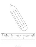 Pencil Worksheet - Twisty Noodle