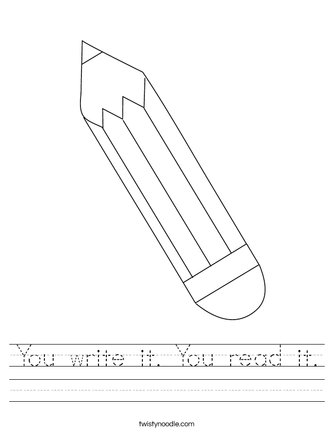 You write it. You read it. Worksheet