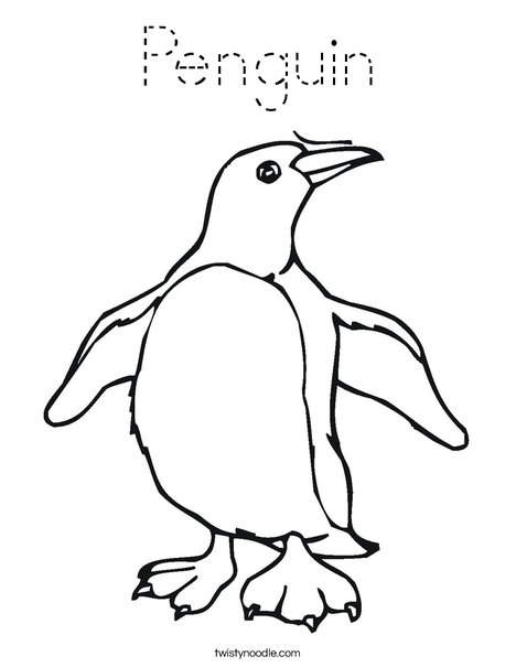 Penguin flapping flippers Coloring Page
