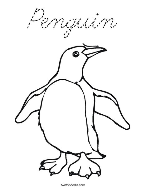 Penguin flapping flippers Coloring Page