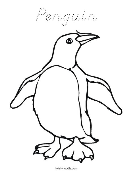 Penguin flapping flippers Coloring Page